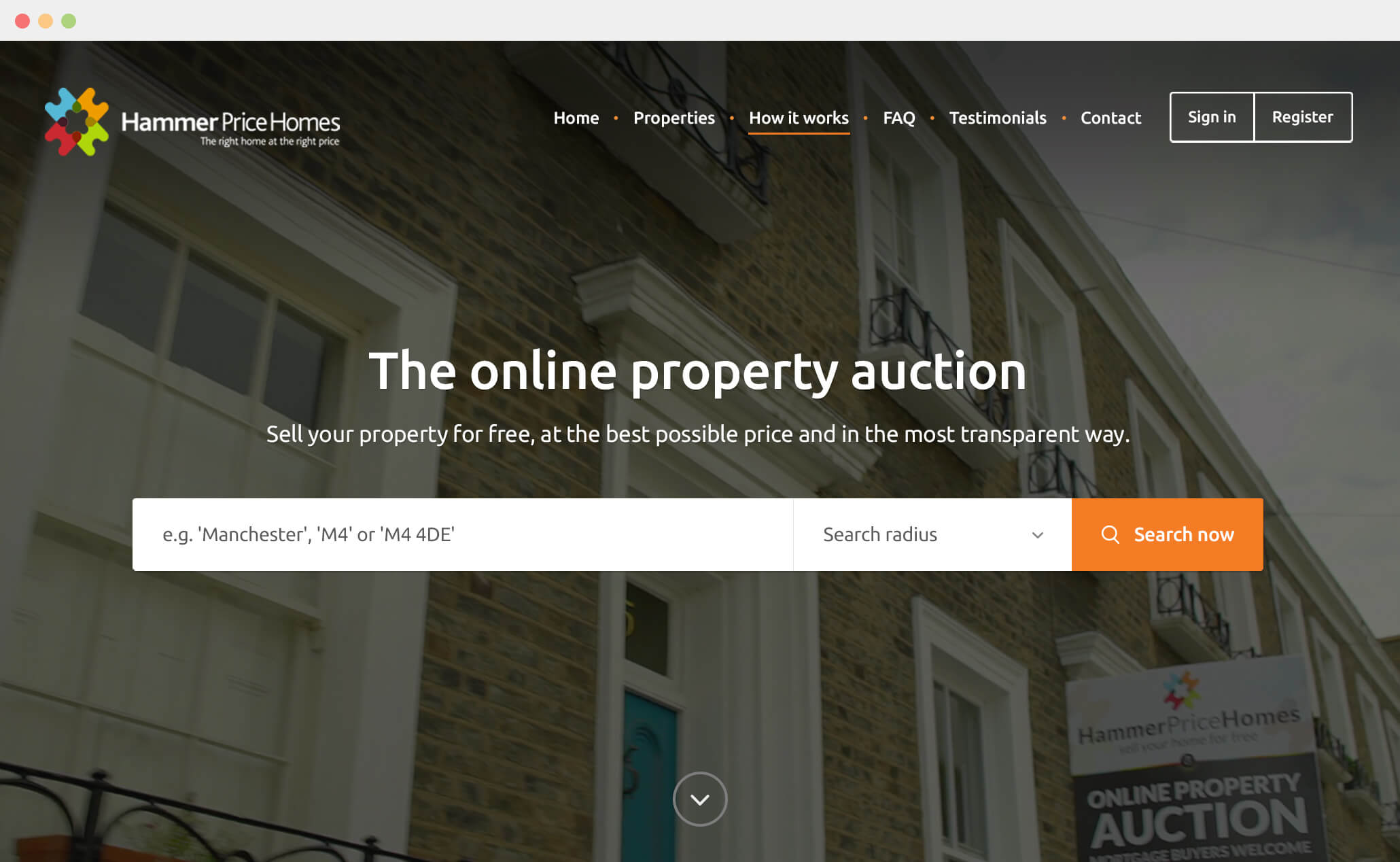 Hammer Price Homes website