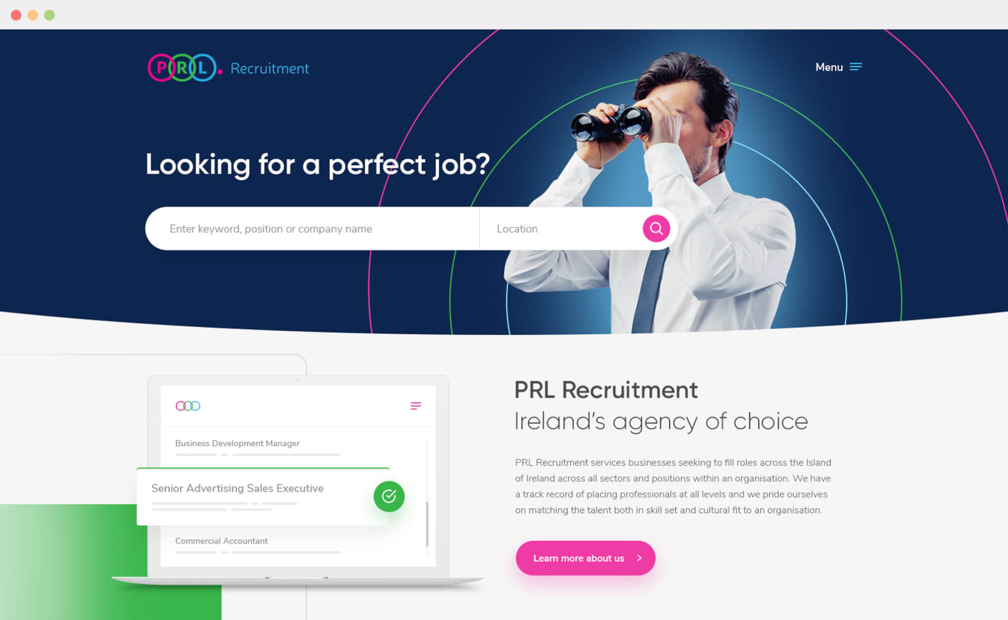 PRL Recruitment website project