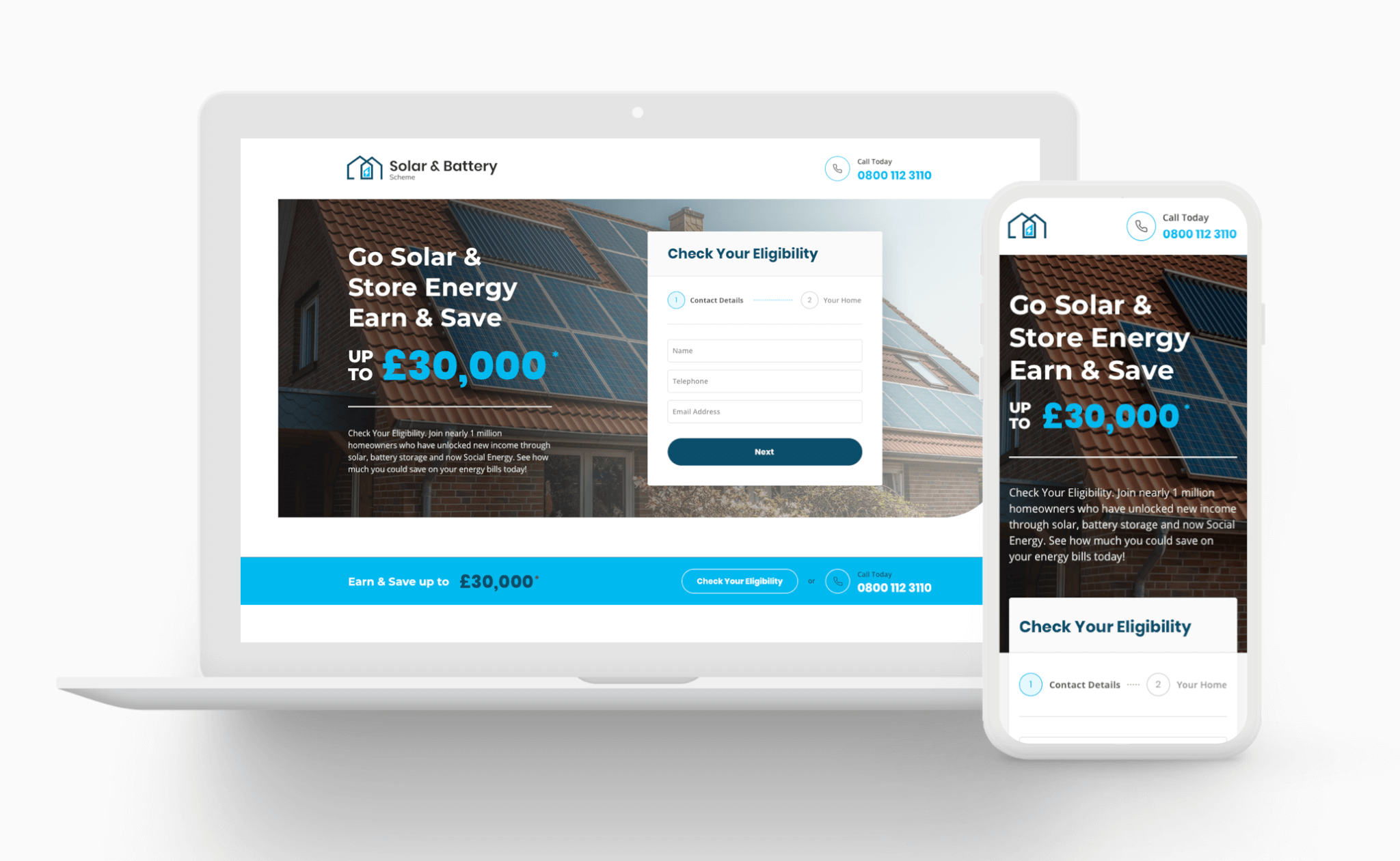 Solar and Battery Scheme website design project
