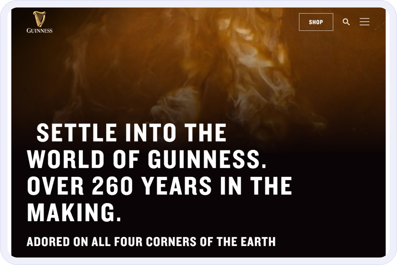 Website branding tips - Guinness