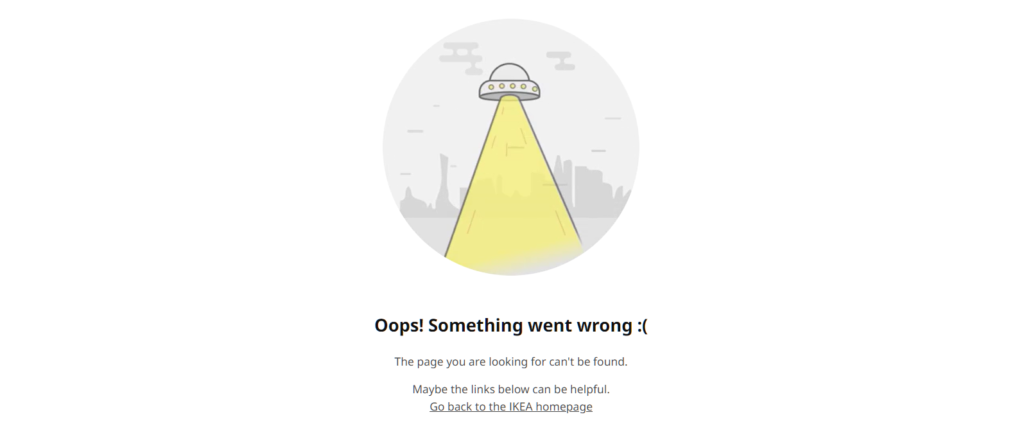 IKEA 404 page example