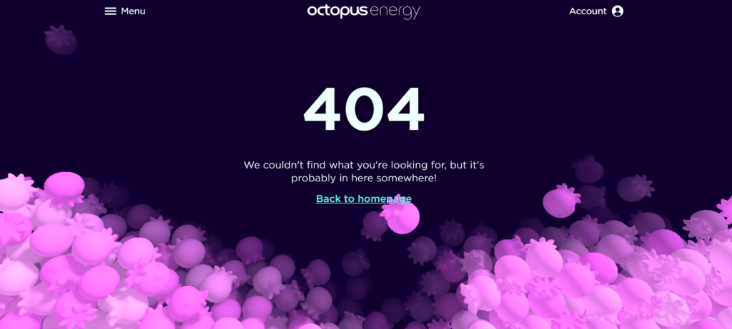 Octopus Energy 404 page example