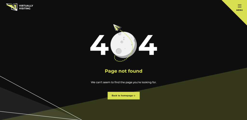 virtually visiting 404 page example