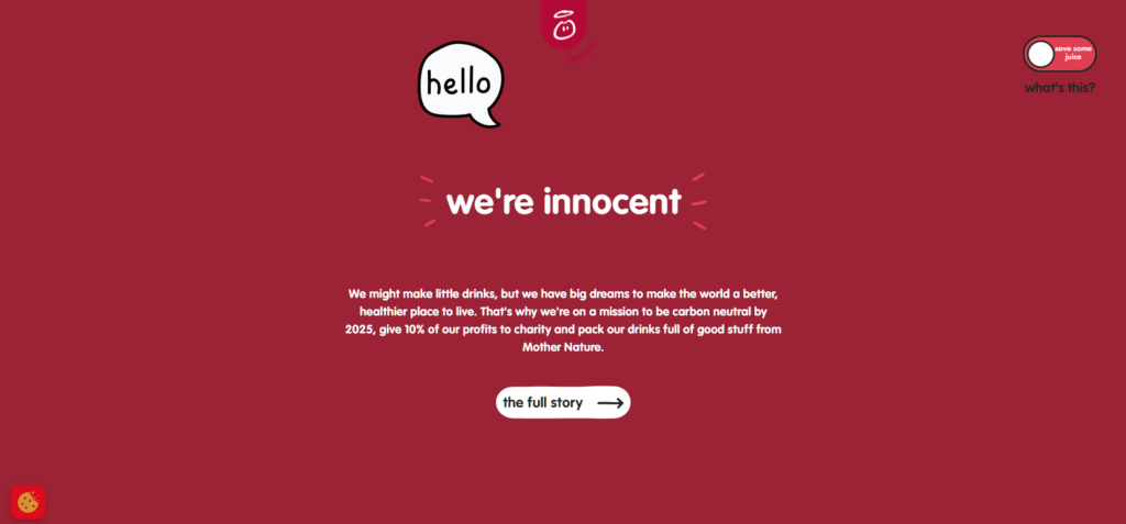 website typography example innocent drinks